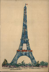 Eiffel Tower Made of Cut Up French Stamps Macerated Money & Stamps Other Ephemera Ephemera Ephemera