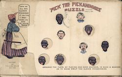 Pick the Pickaninnies Novelty Game Black Americana Postcard Postcard Postcard