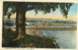 Casino And Pier Santa Cruz, CA Postcard Postcard