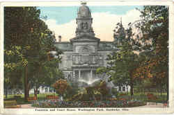 Fountain And Court House, Washington Park Postcard