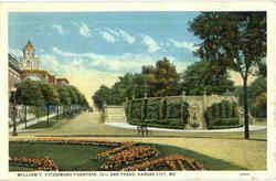 William T. Fitzsimons Fountain, 12th and Paseo Postcard