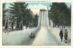 Tobogganing At Lake Placid Adirondacks, NY Postcard Postcard