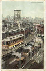 Approach To Brooklyn Bridge New York Postcard Postcard