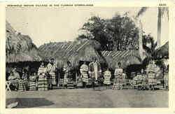 Seminole Indian Village In The Florida Everglades Native Americana Postcard Postcard