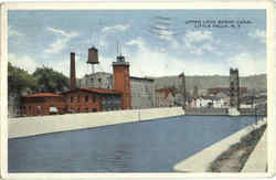 Upper Lock Barge Canal Little Falls, NY Postcard Postcard