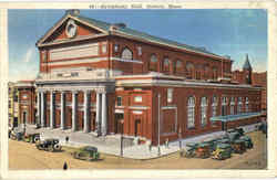 Symphony Hall Boston, MA Postcard Postcard