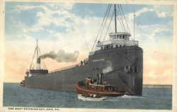 Ore Boat Entering Bay Erie, PA Postcard Postcard