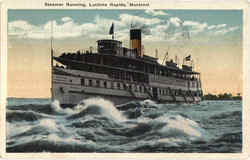 Steamer Running Postcard