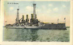 U. S. S Kansas Postcard