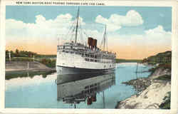 New York Boston Boat Passing Through Cape Cod Canal Steamers Postcard Postcard