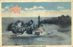 Firing A Broadside At Full Speed Boats, Ships Postcard Postcard