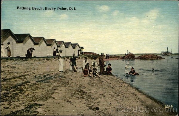 Bathing Beach Rocky Point, RI Postcard