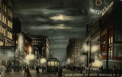 Main Street at night Postcard