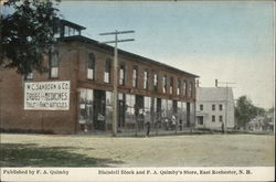 Blaisdell Block and F. A. Quimby's Store Postcard