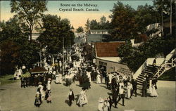 Scene on the Midway Crystal Beach, ON Canada Ontario Postcard Postcard Postcard