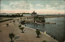 Boats docked at City Point Postcard