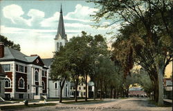 Public Library and South Main St. Rochester, NH Postcard Postcard Postcard