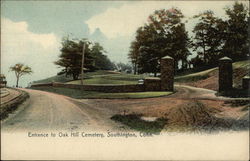 Entrance to Oak Hill cemetery Southington, CT Postcard Postcard Postcard