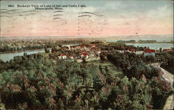 Birdseye view of Lake of Isle and Cedar Lake Postcard