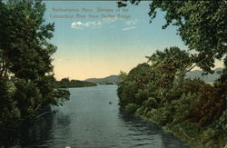 Glimpse of the Connecticut River from Hadley Bridge Northampton, MA Postcard Postcard Postcard