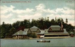 Boat House, Norumbega Park Newton, MA Postcard Postcard Postcard