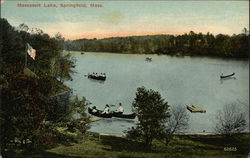 Boats on Massasolt Lake Postcard