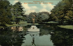 Roger Williams Park. Dyer Memorial Statue. Postcard