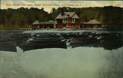 Roger Williams Park - Boat House and Lake Postcard