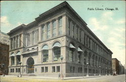 Street View of Public Library Postcard