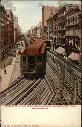 Wabash Ave. and Elevated Railroad Postcard