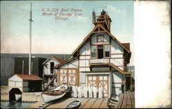 U. S. Life Boat Station, Mouth of Chicago River Postcard