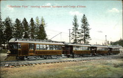 Shoshone Flyer - Running Between Spokane and Coeur d'Alene Railroad (Scenic) Postcard Postcard Postcard