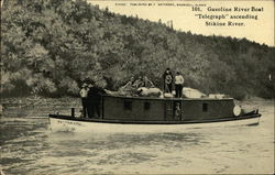 Gasoline river boat "Telegraph" ascending Stikine River Riverboats Postcard Postcard Postcard