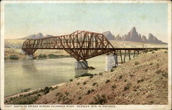 Santa Fe Bridge across Colorado River. Needles Mts. in Distance. New Mexico Postcard Postcard Postcard