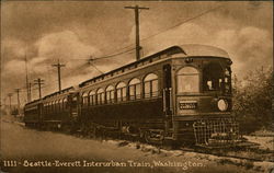 Seattle-Everett Interurban Train Postcard