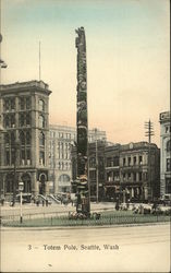 Totem Pole in the City Seattle, WA Postcard Postcard Postcard