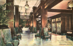 The lobby of Hotel Benson Postcard