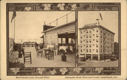 Roof Garden Cafe at the Alexander Hotel, First and Locust Long Beach, CA Postcard Postcard Postcard