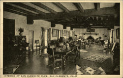 Interior of San Clemente Club Postcard