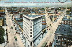 Panorama View with First National Bank Building in the Foreground Oakland, CA Postcard Postcard Postcard