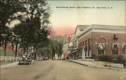 Souhegan Bank and Nashua Street Postcard