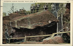 Mysterious Hanging Boulder, Polar Caves Postcard