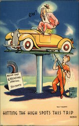 Auto Mechanic - Hitting the High Spots This Trip - Rear End Greasing Postcard