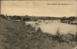 Scenic View of Water New Brunswick, NJ Postcard Postcard Postcard