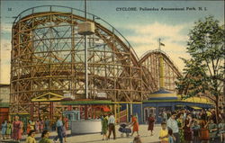 Cyclone, Palisades Amusement Park New York, NY Postcard Postcard Postcard