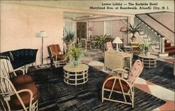 Lower Lobby - The Surfside Hotel Atlantic City, NJ Postcard Postcard Postcard