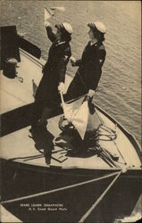 Spars Learn Semaphore, U.S. Coast Guard Photo Postcard