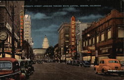 Sixteenth Street Looking Toward State Capitol Denver, CO Postcard Postcard Postcard