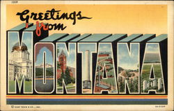 Greetings from Montana Postcard Postcard Postcard