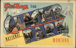 Greetings from Glacier National Park Postcard Postcard Postcard